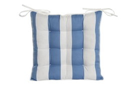 DKD Home Decor Cojin Silla Terraza Y Jardin Azul Celeste Blanco 40 x 7 x 40 cm
