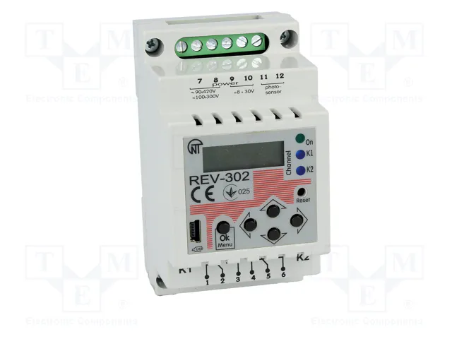 NOVATEK ELECTRO Relé de tiempo REV-302 DPDT 16A 8÷30VDC NOVATEK ELECTRO Relé de tiempo REV-302 DPDT 16A 8÷30VDC