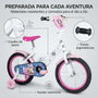 Huffy Bicicleta Minnie Niña 16 Pulgadas (5-8 Años) - Tamaño 16" - Bicicleta Infantil con Ruedas de Entrenamiento