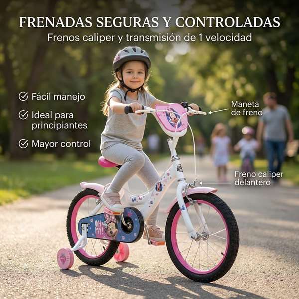 Huffy Bicicleta Minnie Niña 16 Pulgadas (5-8 Años) - Tamaño 16" - Bicicleta Infantil con Ruedas de Entrenamiento Huffy Bicicleta Minnie Niña 16 Pulgadas (5-8 Años) - Tamaño 16" - Bicicleta Infantil con Ruedas de Entrenamiento