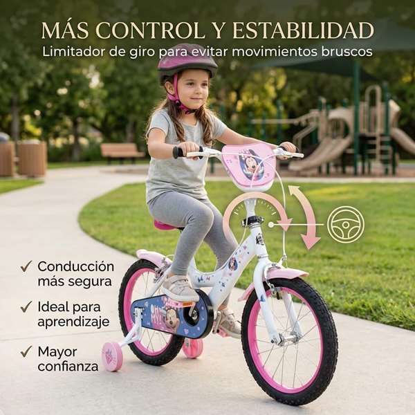 Huffy Bicicleta Minnie Niña 16 Pulgadas (5-8 Años) - Tamaño 16" - Bicicleta Infantil con Ruedas de Entrenamiento Huffy Bicicleta Minnie Niña 16 Pulgadas (5-8 Años) - Tamaño 16" - Bicicleta Infantil con Ruedas de Entrenamiento