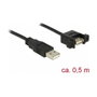 DeLOCK Cable USB 2.0 Tipo A Macho a Tipo A Hembra para Instalación 0,5 m