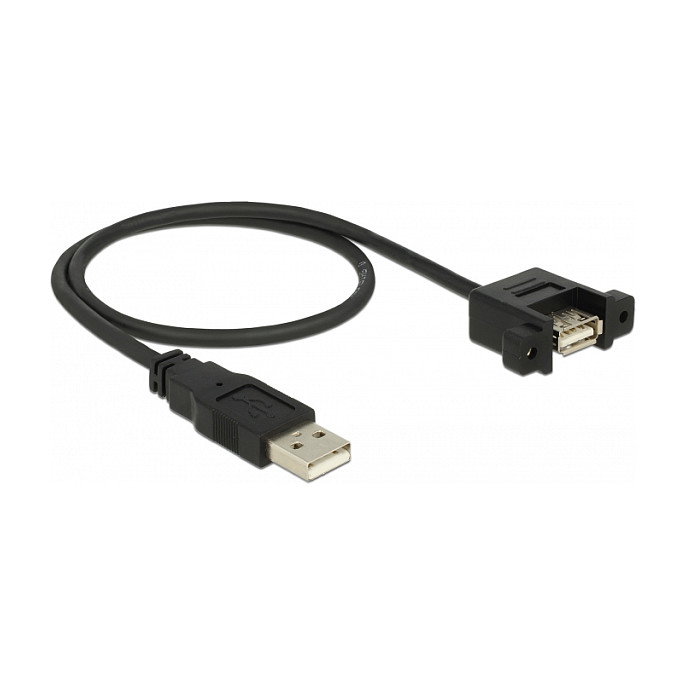 DeLOCK Cable USB 2.0 Tipo A Macho a Tipo A Hembra para Instalación 0,5 m