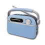 SAMI Radio Vintage Azul AC/DC 3 Bandas con Bluetooth, USB y Micrófono