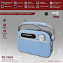 SAMI Radio Vintage Azul AC/DC 3 Bandas con Bluetooth, USB y Micrófono