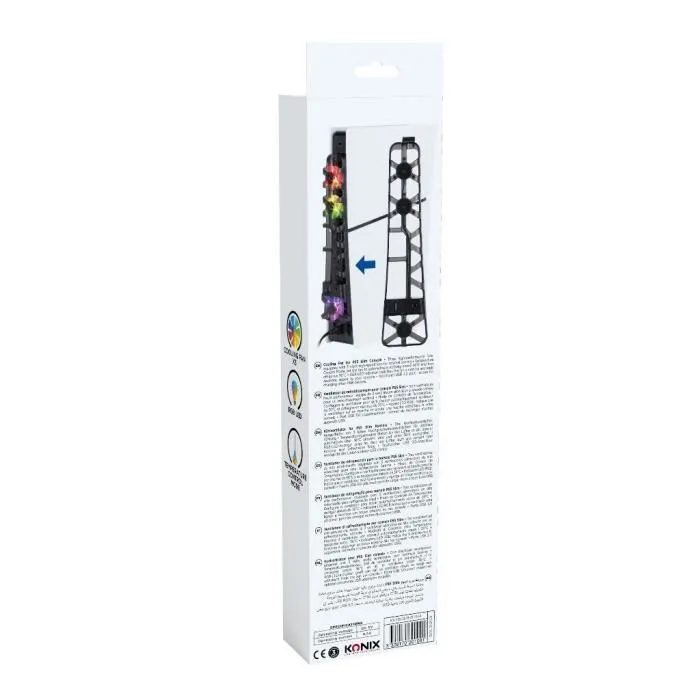 Konix Ventilador de Refrigeración para PS5 Slim, KON1734737478356, 21 x 68 x 40 cm, 3 Velocidades, Iluminación LED RGB, Puerto USB 3.0, Negro Konix Ventilador de Refrigeración para PS5 Slim, KON1734737478356, 21 x 68 x 40 cm, 3 Velocidades, Iluminación LED RGB, Puerto USB 3.0, Negro