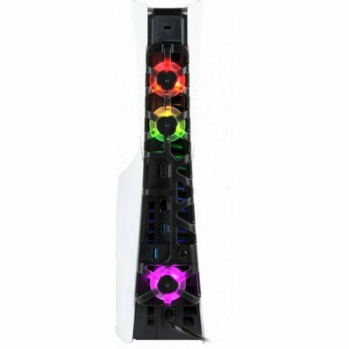 Konix Ventilador de refrigeración para PS5 Slim con iluminación LED RGB y puerto USB 3.0 - Negro Konix Ventilador de refrigeración para PS5 Slim con iluminación LED RGB y puerto USB 3.0 - Negro