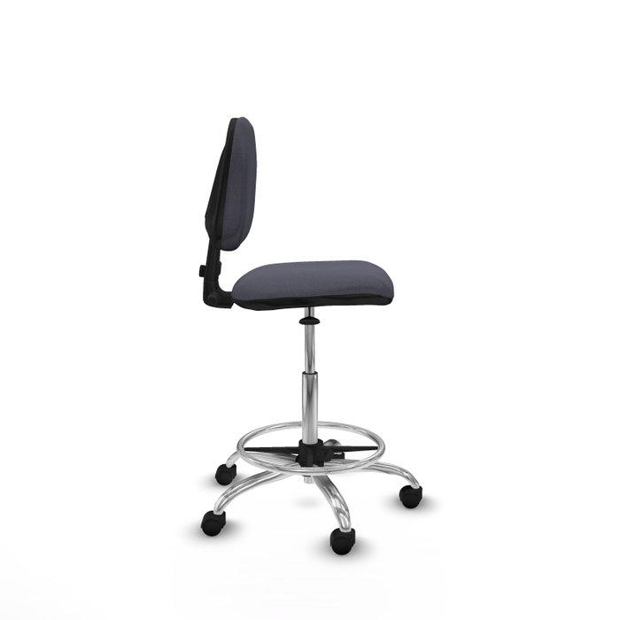 PIQUERAS Y CRESPO Taburete Isso CP bali gris oscuro sin brazos base cromada ruedas nailon 50mm