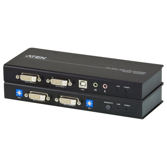 Aten Extensor KVM CE604 DVI Dual Monitor USB con Audio y RS-232