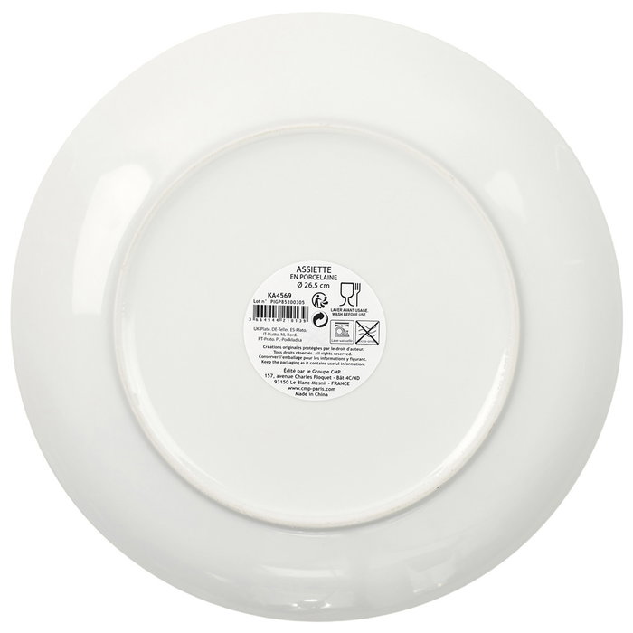 Home Deco Factory Plato con Ribete Dorado 27 cm Lounge