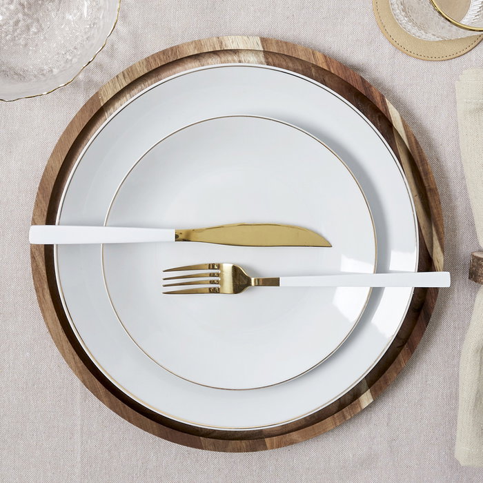 Home Deco Factory Plato con Ribete Dorado 27 cm Lounge