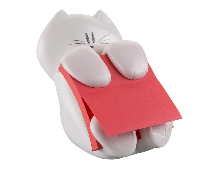 Post-it Soporte bloc de notas adhesivas con diseño de gato, 76x76 mm Post-it Soporte bloc de notas adhesivas con diseño de gato, 76x76 mm