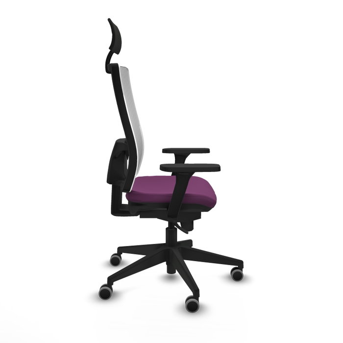 PIQUERAS Y CRESPO Silla de oficina Horna con mecanismo Sincro, Morado y Blanco