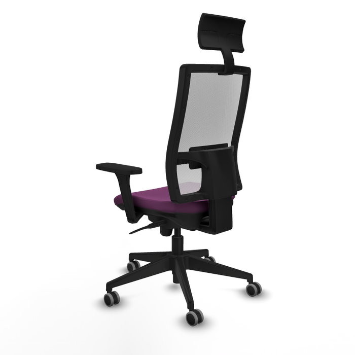 PIQUERAS Y CRESPO Silla de oficina Horna con mecanismo Sincro, Morado y Blanco
