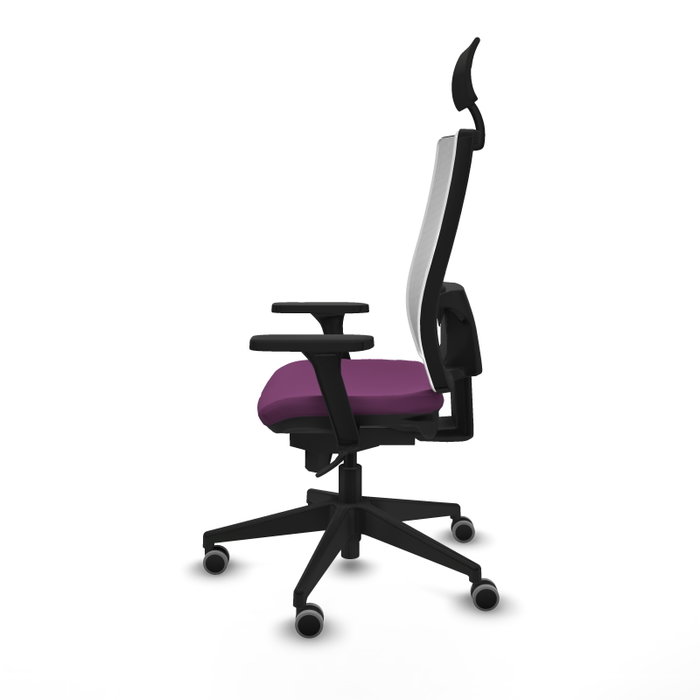 PIQUERAS Y CRESPO Silla de oficina Horna con mecanismo Sincro, Morado y Blanco