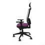 PIQUERAS Y CRESPO Silla de oficina Horna con mecanismo Sincro, Morado y Blanco