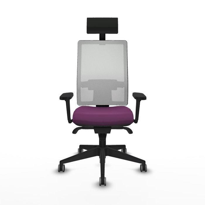 PIQUERAS Y CRESPO Silla de oficina Horna con mecanismo Sincro, Morado y Blanco