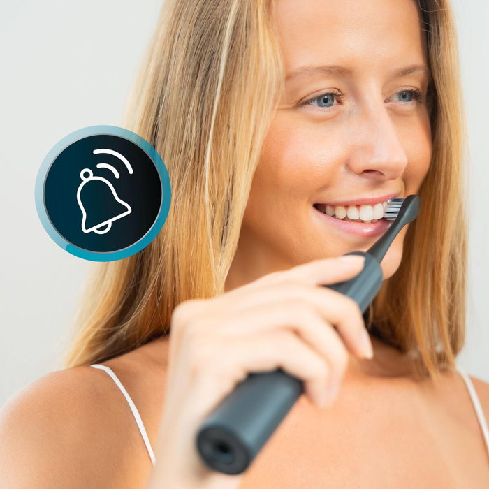 Cecotec Cepillo de dientes eléctrico sónico UltraSonic PlatiniumSwing negro, pantalla, 5 modos Cecotec Cepillo de dientes eléctrico sónico UltraSonic PlatiniumSwing negro, pantalla, 5 modos