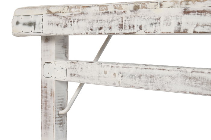 DKD Home Decor 2c24 Mesa Centro Plegable Blanco Madera Reciclada 147 x 73 x 47 cm