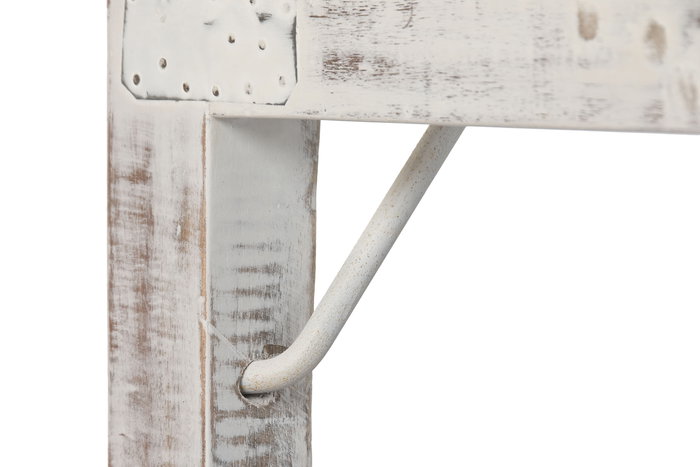 DKD Home Decor 2c24 Mesa Centro Plegable Blanco Madera Reciclada 147 x 73 x 47 cm