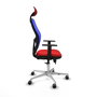 PIQUERAS Y CRESPO Silla de oficina Jorquera con mecanismo Sincro/Traslack, Rojo y Azul