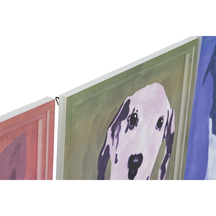 DKD Home Decor Set de 4 Cuadros MDF Perrito Color Surtido 50x50x2 cm DKD Home Decor Set de 4 Cuadros MDF Perrito Color Surtido 50x50x2 cm