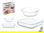 Vivalto Set 2 Bandejas Borosilicato Transparente 800ml y 1800ml 25 x 6.4 x 22.5 cm (Set de 6)