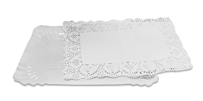 Algon Set de 4 Bandejas Rectangulares de Blonda 15 cm x 22 cm (48 Unidades)