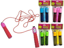 Rama Cuerda de Comba con Contador de Saltos, 13x24x3.5 cm, Modelos Surtidos, Español/Inglés/Francés/Portugués