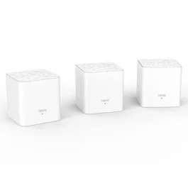 Tenda Nova MW3 Pack 3 unidades - Sistema Wi-Fi Mesh AC1200 Doble Banda (2.4GHz/5GHz), 2x Gigabit Ethernet, Cobertura hasta 300m², Blanco - Adaptador UK
