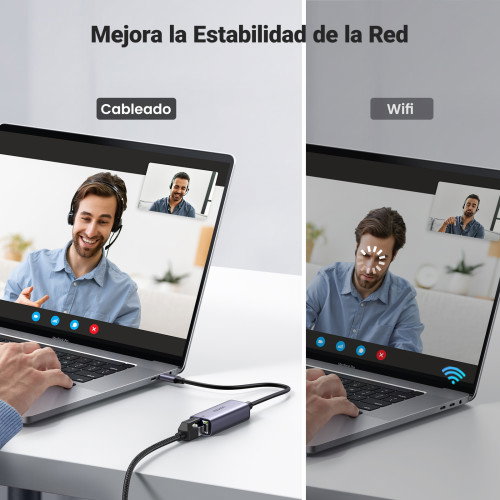 UGREEN Adaptador de red USB-C a Gigabit Ethernet 50737, Plata