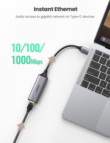 UGREEN Adaptador de red USB-C a Gigabit Ethernet 50737, Plata