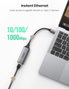 UGREEN Adaptador de red USB-C a Gigabit Ethernet 50737, Plata