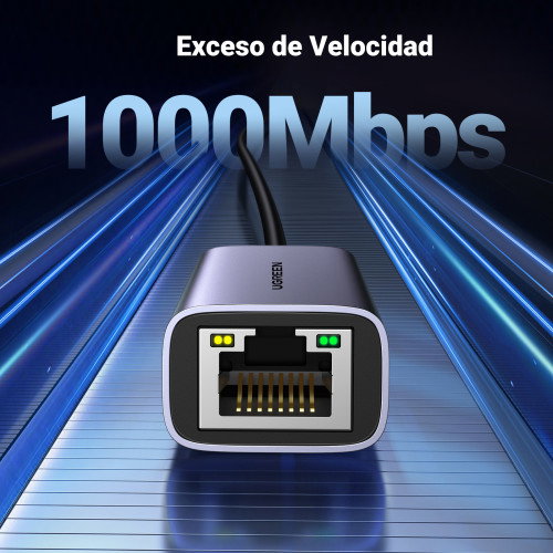 UGREEN Adaptador de red USB-C a Gigabit Ethernet 50737, Plata