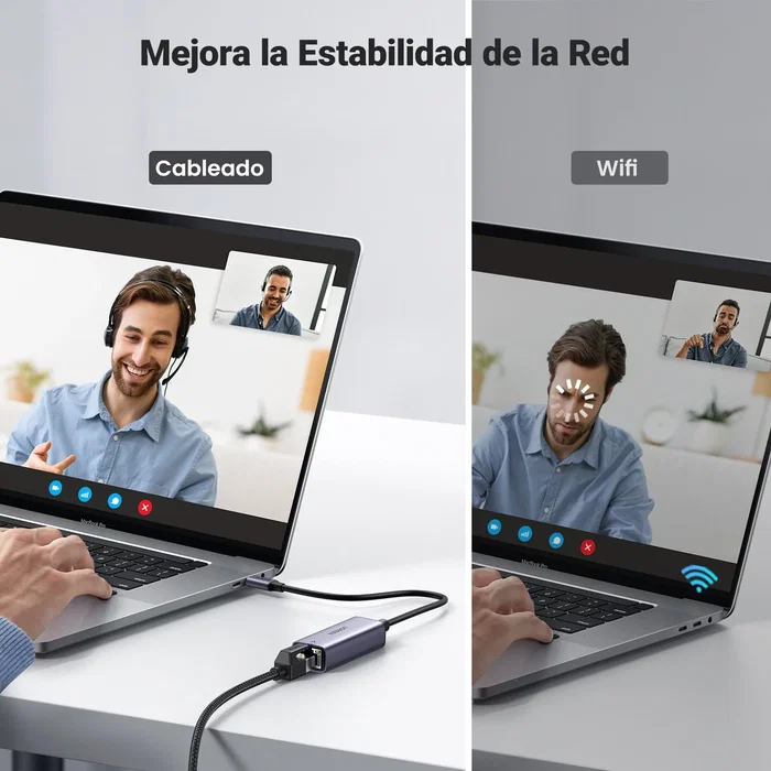 Ugreen 50737 Adaptador de Red USB C a Gigabit Ethernet Plata