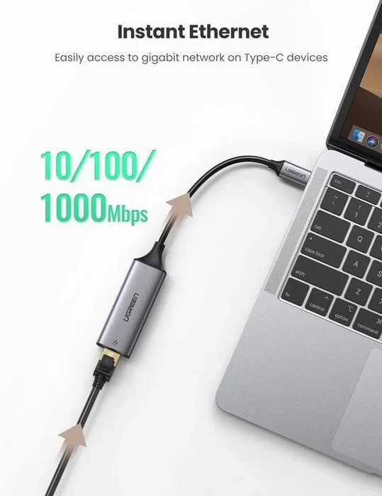 Ugreen 50737 Adaptador de Red USB C a Gigabit Ethernet Plata