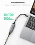 Ugreen 50737 Adaptador de Red USB C a Gigabit Ethernet Plata