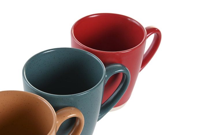 DKD Home Decor Set de Tazas de Gres Jaspeado Greature 3 Surtido