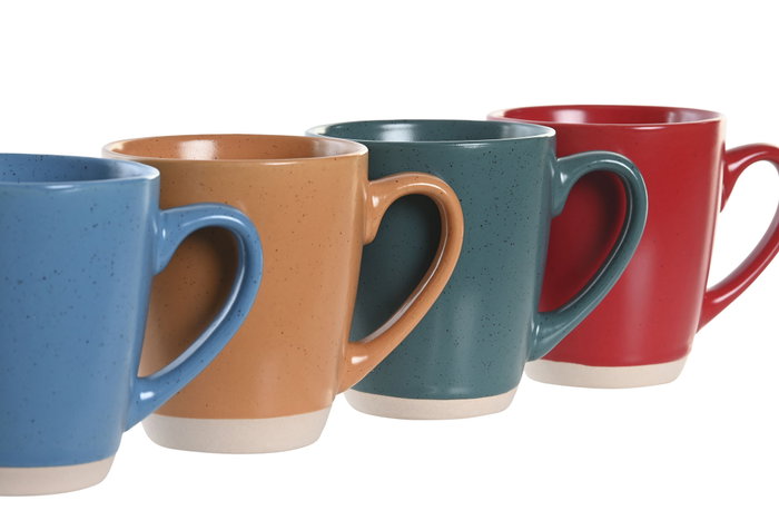 DKD Home Decor Set de Tazas de Gres Jaspeado Greature 3 Surtido