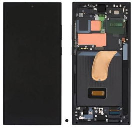 CoreParts Pantalla OLED y Digitalizador Táctil con Marco de Ensamblaje para Samsung Galaxy S23 Ultra - Negro, Sin Logo