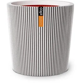 Capi Europe Jarrón Cónico Groove NL - 36 x 34 cm - Color Marfil - KGVI612