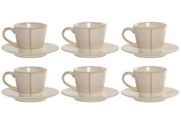 DKD Home Decor Cafe Urban Liangfeng 26 Beige 15 x 30 x 15 cm Set de 6