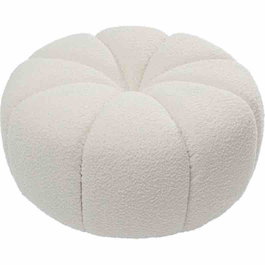 DKD Home Decor Reposapiés de Poliéster Borreguito Blanco