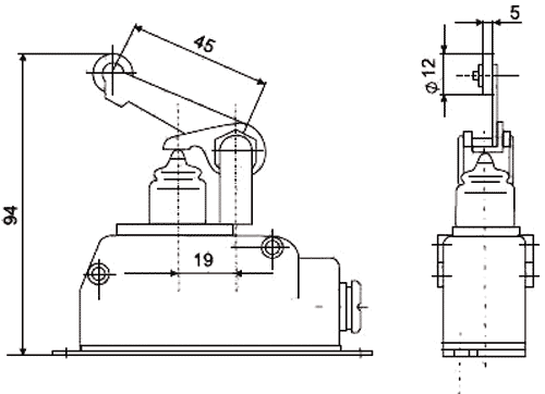 PROMET LM-10DR Interruptor de fin de carrera SPDT con palanca angular y roldana