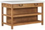DKD Home Decor Isla de Cocina de Madera y Mármol con 2 Cajones