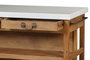 DKD Home Decor Isla de Cocina de Madera y Mármol con 2 Cajones