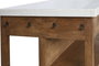DKD Home Decor Isla de Cocina de Madera y Mármol con 2 Cajones