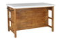 DKD Home Decor Isla de Cocina de Madera y Mármol con 2 Cajones