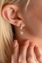 Heliophilia Silver Pendientes de Plata NRZ999216 Bañados en Oro Rosa con Circonita Azul y Blanca, Plata de Ley 925