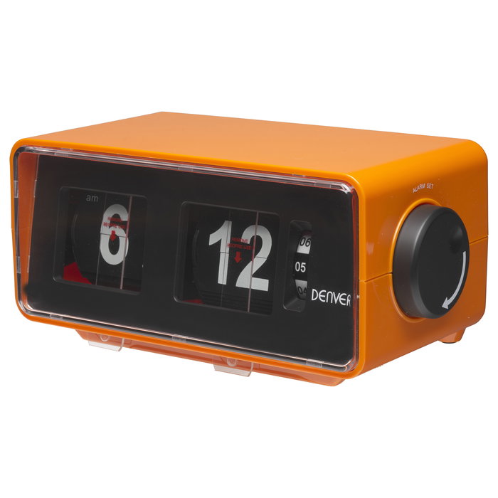 Denver CR-425 Retro Radiowecker - Reloj Despertador con Radio FM, Pantalla Analógica y Digital, Color Naranja